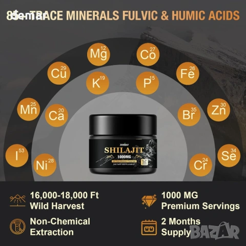 Чиста хималайска смола шиладжит 50 г - Чиста, богата на минерали, снимка 3 - Хранителни добавки - 53532788