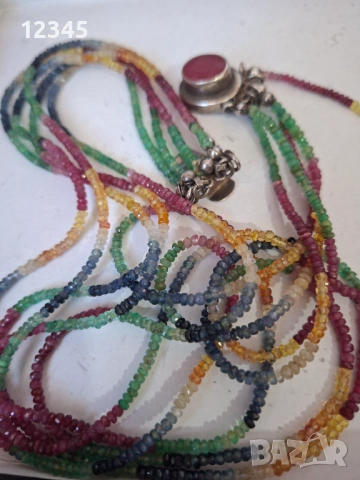 Огърлица естествени камъни, сребърна закопчалка- рубин, снимка 3 - Колиета, медальони, синджири - 51394768