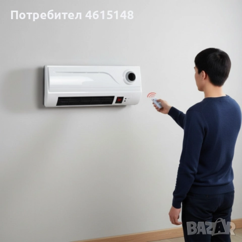 Отоплителна печка за стена Rosberg R51973A – 2000W, дистанционно управление и LED дисплей, снимка 2 - Отоплителни печки - 51985028