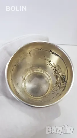 Рядка колекционна сребърна чаша с ангел, ангелче 19ти век, снимка 5 - Антикварни и старинни предмети - 50049926