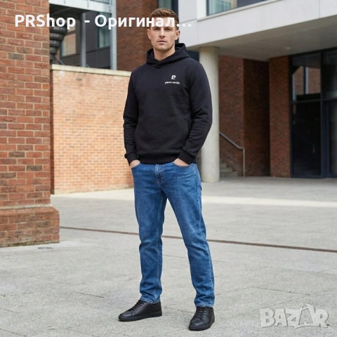 Мъжки суичър с качулка Pierre Cardin, сив, тъмно син, черен, снимка 3 - Суичъри - 53810037