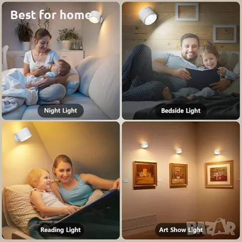 Комплект от две LED стенни лампи с дистанционно управление 	BYVV, снимка 5 - Лед осветление - 49903440