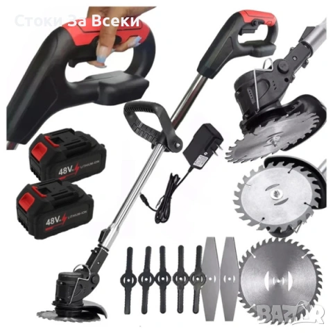 Акумулаторен тример за трева XXL с 2 батерии, снимка 3 - Градинска техника - 53833003