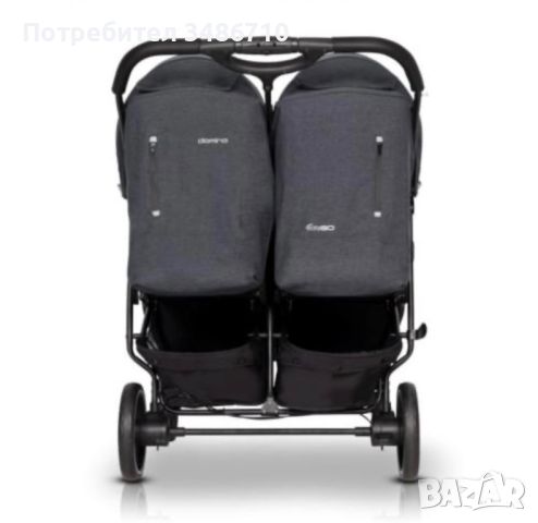 Двойна количка за близнаци Easy Go (цвят coal) + 2 броя портбебета , снимка 4 - Детски колички - 45312810