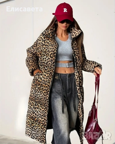 Дамско зимно яке в леопардов цвят , снимка 3 - Якета - 52958181
