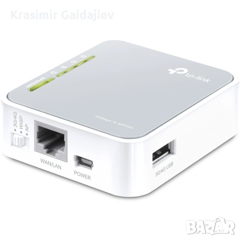 TP-LINK TL-MR3020 рутер, Fast Ethernet, Single-band, 2.4GHz, 4G, снимка 2 - Рутери - 53019368