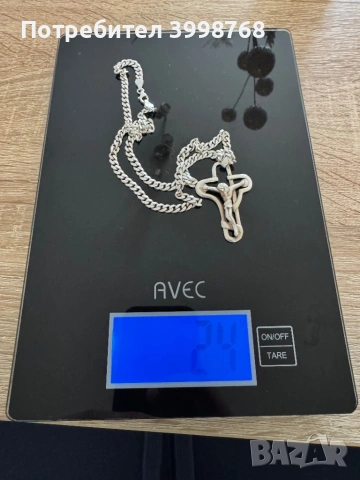 Сребърен ланец с кръст, снимка 3 - Колиета, медальони, синджири - 53924411