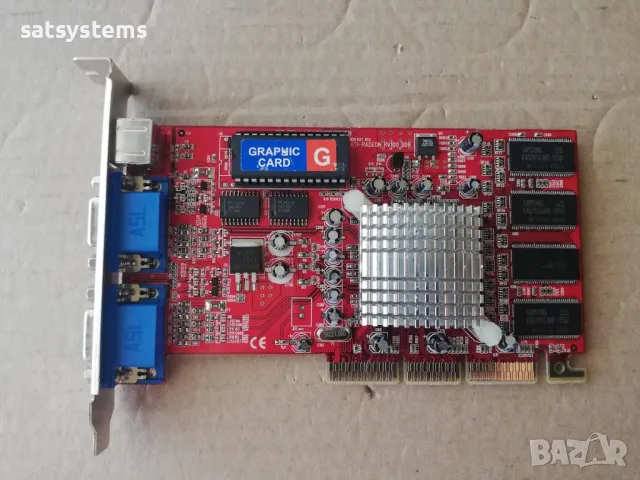 Видео карта ATi Radeon RV100 DDR/Radeon VE 64MB 2x VGA TV-Out 64MB AGP, снимка 1 - Видеокарти - 47128807