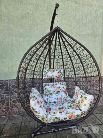 Градинска люлка от PVC ратан с метална конструкция. Доставката до офис на Еконт излиза около 90лв, д, снимка 17 - Други стоки за дома - 52138201