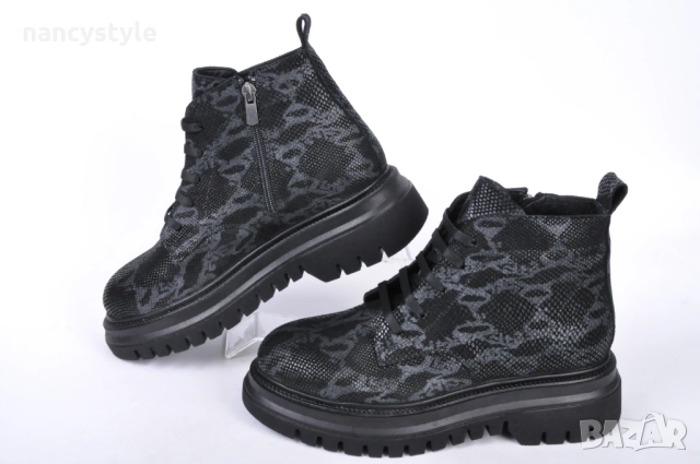 NEW! Подплатени дамски боти от естествен набук - Два цвята, снимка 6 - Дамски боти - 51997500