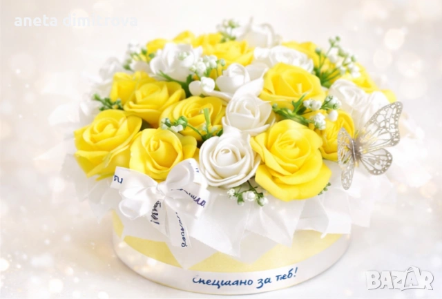 Луксозна кутия с сапунени рози , снимка 2 - Подаръци за жени - 53513076