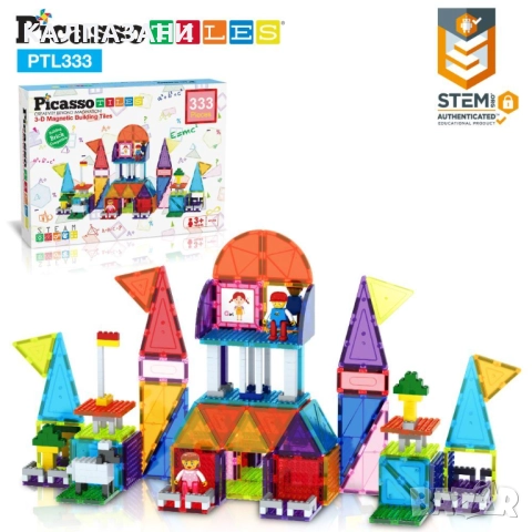 Picasso STEAM Магнитен конструктор 3D 333 части PTL333, снимка 2 - Конструктори - 52128832