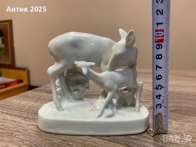 Порцеланова фигура „Сърна с малко сърненце“, снимка 7 - Антикварни и старинни предмети - 52025703
