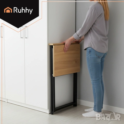 Сгъваемо бюро / Малко бюро за компютър и лаптоп – дървесен или черен, снимка 6 - Бюра - 53557472