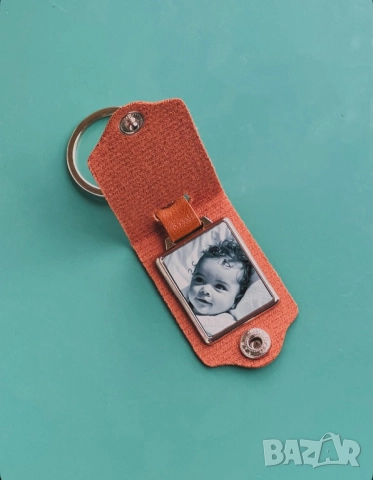 Кожен ключодържател със снимка и гравюра/подарък