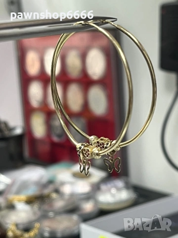 Златни обеци 14 карата 4,70 грама , снимка 4 - Обеци - 53228784