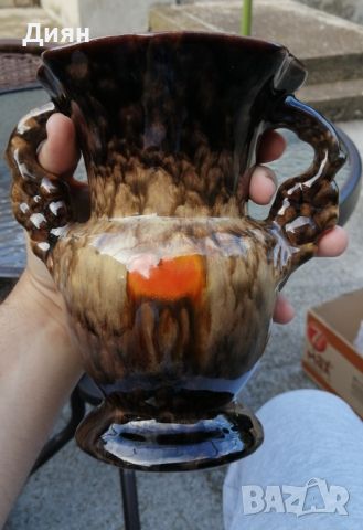 Немска керамична ваза глазирана , снимка 4 - Вази - 45357893