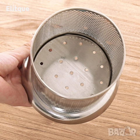 Метален органайзер за прибори,12.5 x 12.5 x 17cm, снимка 3 - Други стоки за дома - 52897720