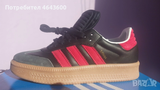 Дамски маратонки Аdidas Samba XLG Core Black Better Scarlet, снимка 3 - Маратонки - 52454576