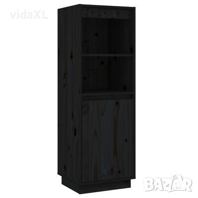 vidaXL Висок шкаф, бял, 37x34x110 см, борово дърво масив（SKU:813519, снимка 1 - Шкафове - 46309593