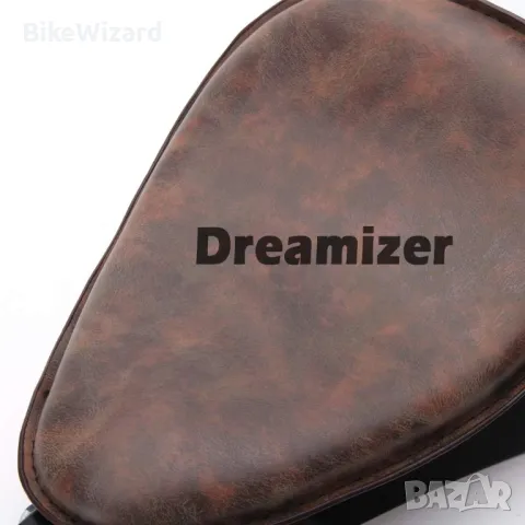 DREAMIZER Мотоциклетна кожена седалка Bobber, ретро НОВА, снимка 5 - Части - 47826183