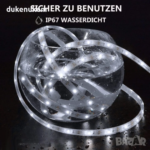 LED лента за външна и вътрешна употреба 5 м, топло бяла светлина, IP67, снимка 2 - Лед осветление - 53018558