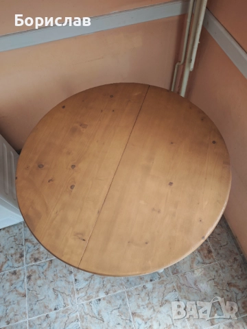 Кръгла дървена маса, снимка 4 - Маси - 52677411