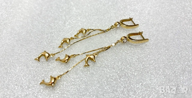 Златни Обеци-4,61 грама/14К (проба 585), снимка 6 - Обеци - 53645643