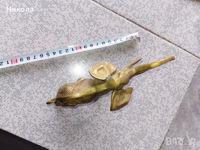 Слон от бронз,месингови рози, снимка 4 - Декорация за дома - 49275828