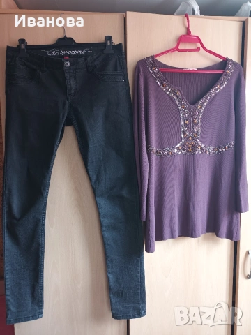 Сет от туника и панталон тип дънки за пролетта