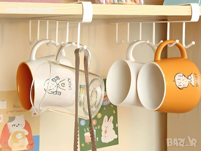 Кухненска закачалка за шкаф с 6 куки, снимка 3 - Органайзери - 53903911