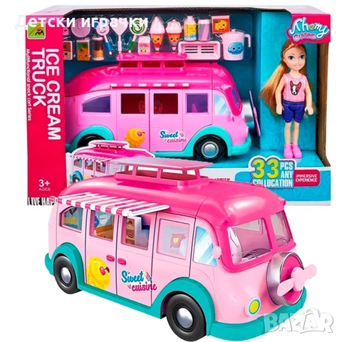 Кукла Барби с камион за сладолед 