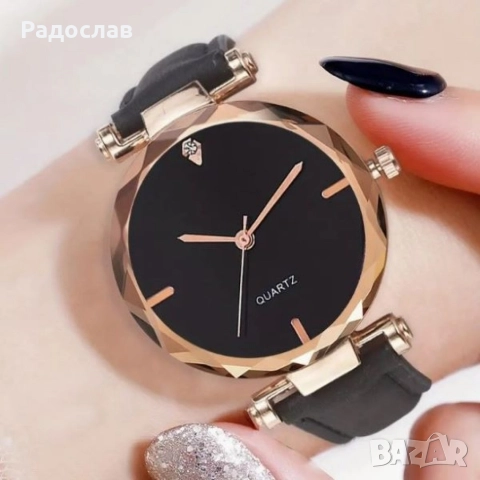 Елегантен дамски комплект часовник и гривна с розово злато, снимка 2 - Дамски - 52870215