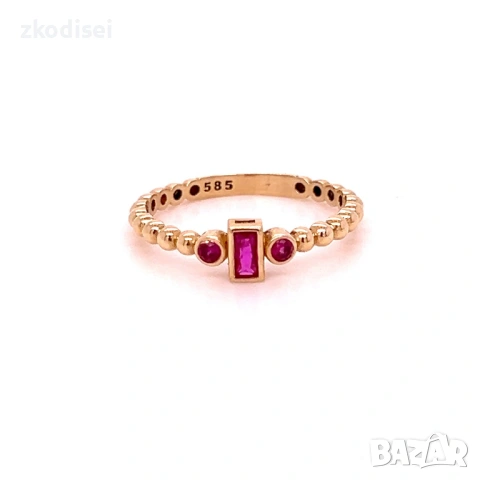 Златен дамски пръстен 1,47гр. размер:54 14кр. проба:585 модел:38820-1