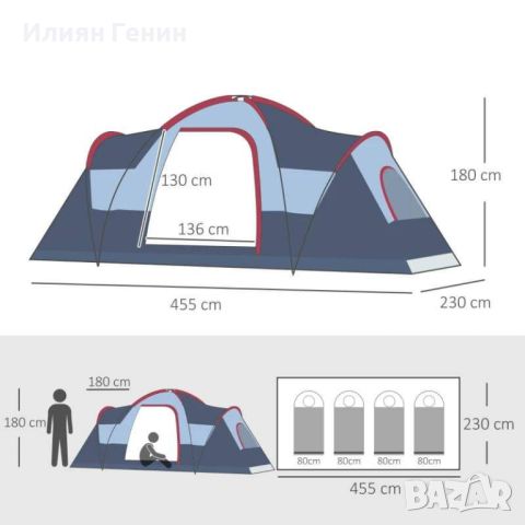 Лека къмпинг палатка за 5/6 места, снимка 8 - Палатки - 46463913