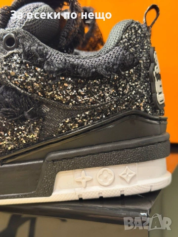 Louis Vuitton Дамски Черни Блестящи Маратонки👟Дамски Спортни Обувки Луис Витон Код E1247, снимка 7 - Маратонки - 53755184