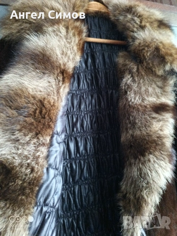 Луксозно кожено палто от тюлен с яка от бобър – уникат, ръчно шито яке, снимка 5 - Якета - 53041607
