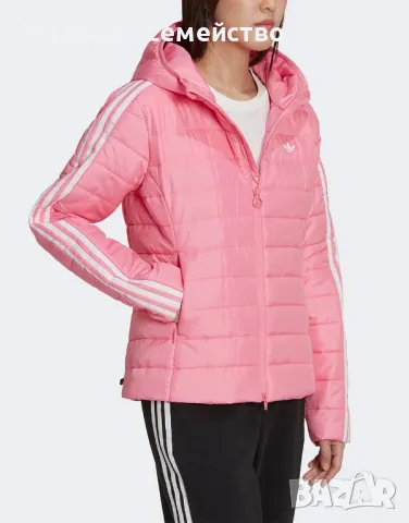 Дамско яке  ADIDAS Hooded Premium Slim Jacket Pink, снимка 3 - Якета - 49213314