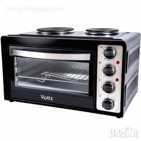 Готварска печка Voltz OV51441D45 с 2котлона-1000W\600W, 45л., черна, снимка 1