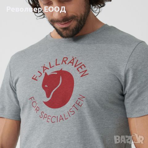 Тениска Fjall Raven - Fox, в цвят Grey melange, снимка 5 - Екипировка - 45337921