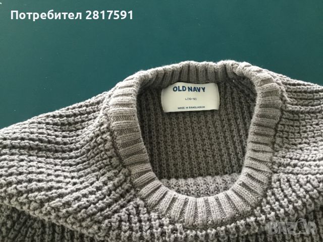 Детски памучен пуловер  Old Navy, размер L(10-12), снимка 3 - Детски пуловери и жилетки - 46459691