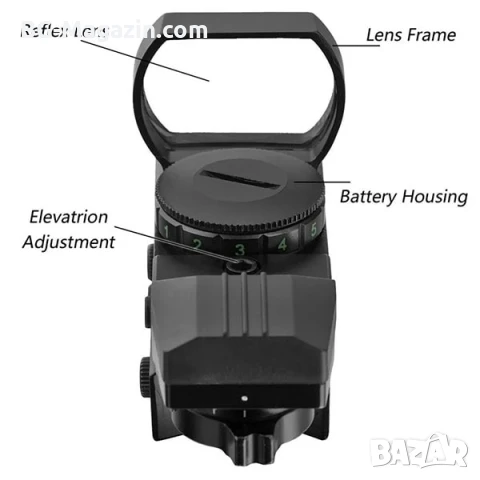 Тактически бързомерец мерник прицел с 4 фигури бързомер за въздушна пушка пистолет лов еърсофт, снимка 7 - Оборудване и аксесоари за оръжия - 51051662