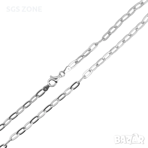 Стилна сребърна верижка от Италия с родиево покритие , снимка 3 - Колиета, медальони, синджири - 53124203