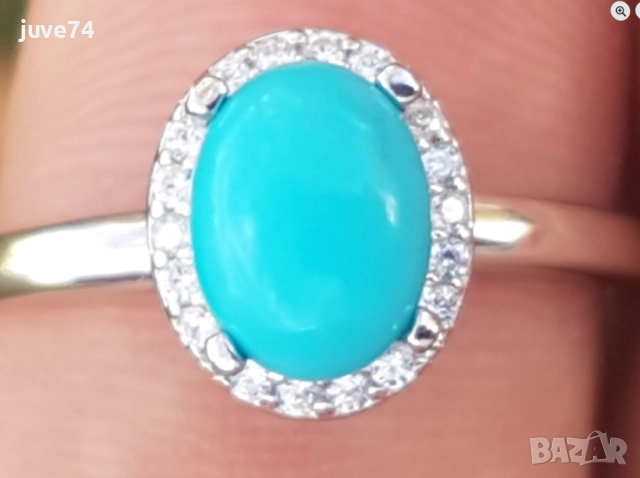 СРЕБЪРЕН ПРЪСТЕН С ТЮРКОАЗ (АРИЗОНА,САЩ)