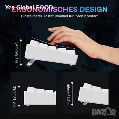 TECURS Механична геймърска клавиатура RGB, снимка 8 - Клавиатури и мишки - 53735387