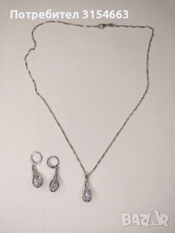 Комплект колие и обици , снимка 4 - Бижутерийни комплекти - 54209311