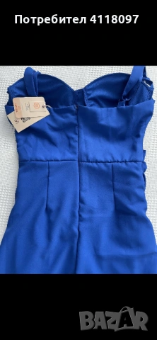 Синя рокля с етикет, снимка 3 - Рокли - 53114235
