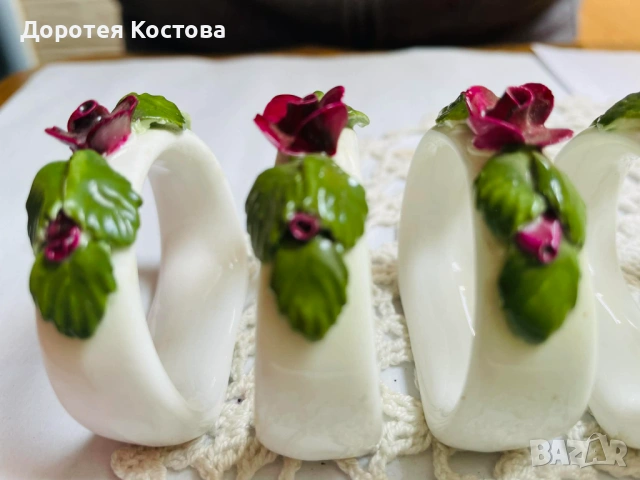 AYNSLEY красиви порцеланови пръстени от Англия, ръчно направени и оцветени, 8 бр , снимка 10 - Антикварни и старинни предмети - 53716260