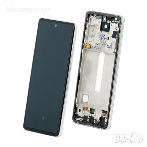LCD Дисплей за Samsung SM-A528 / A52s 5G 2021 / GH82-26861D / GH82-26863D + Рамка / Бял / Оригинал Б