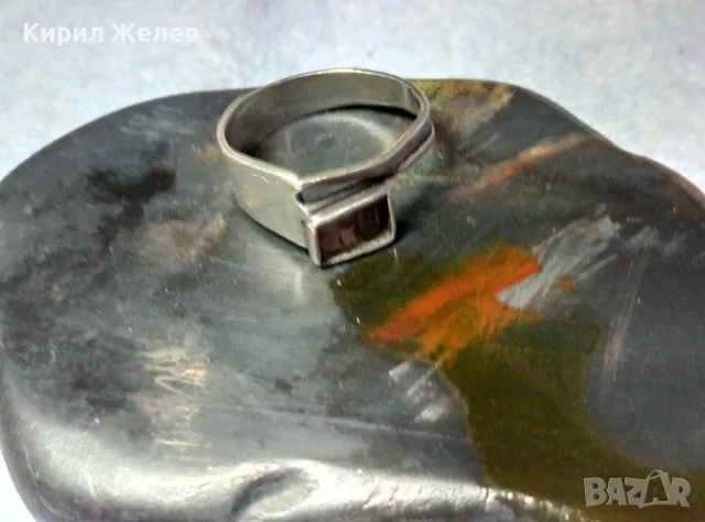 СТАР СТИЛЕН СРЕБЪРЕН ПРЪСТЕН СРЕБРО 925 с ГНЕЗДО За ВГРАЖДАНЕ на СКЪПОЦЕНЕН КАМЪК 49422, снимка 3 - Пръстени - 49733299
